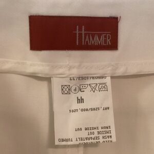 White cotton with stretch and a belt size 12
